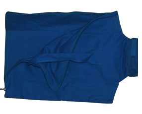 A blue folding cat carrier